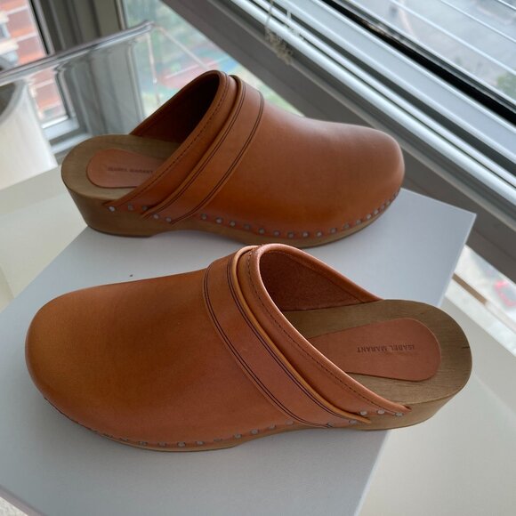 ISABEL MARANT Thalie leather clogs/ Color: Natural (Tan) - Picture 4 of 6